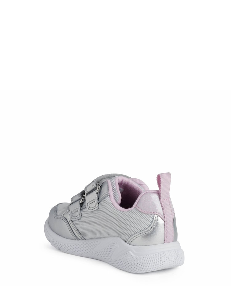 Geox Baby Girls Sprintye Silver Sneakers - Image 3 of 5