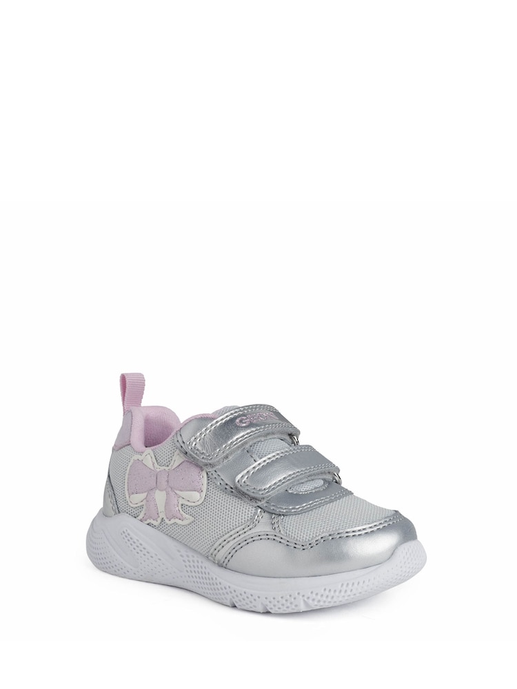 Geox Baby Girls Sprintye Silver Sneakers - Image 4 of 5