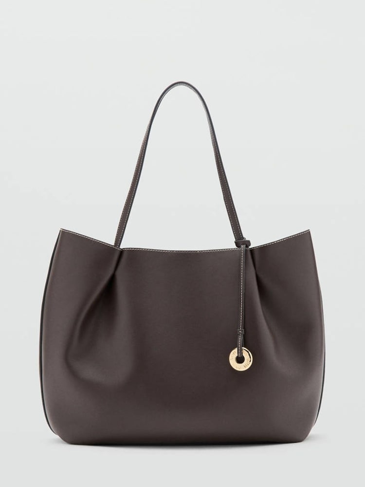 Mango Brown Structured Tote Bag - Image 1 of 4
