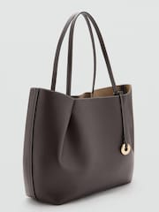 Mango Brown Structured Tote Bag - Image 2 of 4