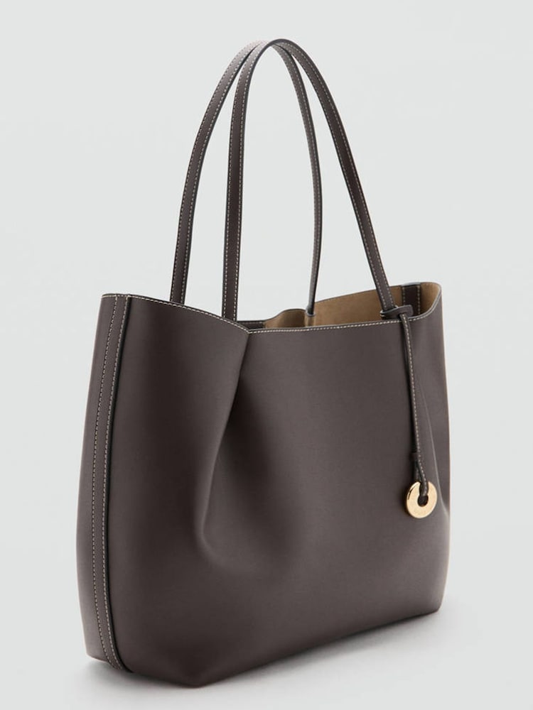 Mango Brown Structured Tote Bag - Image 2 of 4