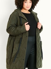 Evans Green Diamond Quilted Coat - Image 1 of 3