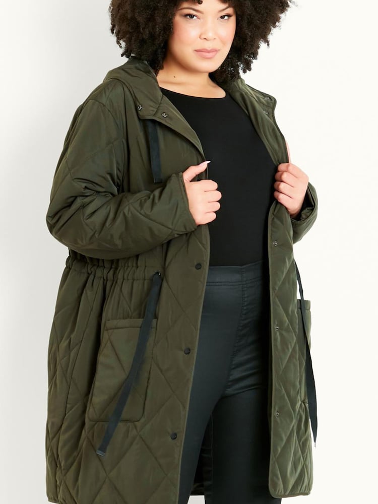 Evans Green Diamond Quilted Coat - Image 1 of 3