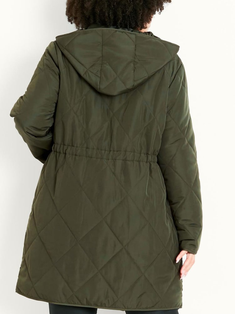 Evans Green Diamond Quilted Coat - Image 2 of 3