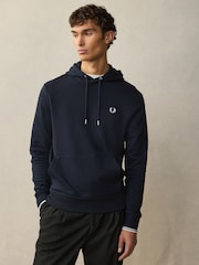 Темно-синий - Толстовка без застежек с контрастной отделкой Fred Perry - Image 1 of 4