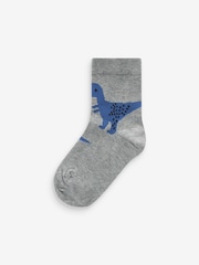 Blue Dino Cotton Rich Socks 7 Pack - Image 4 of 8