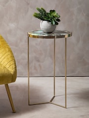 Fifty Five South Gold Vita Round Side Table - Image 1 of 5