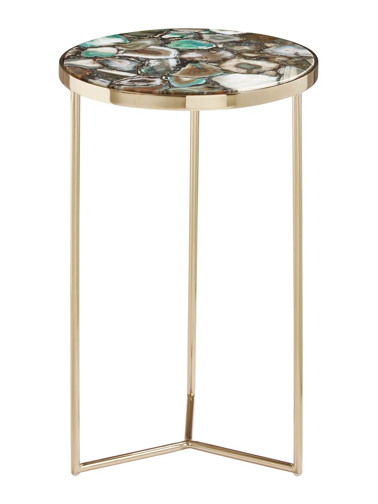 Fifty Five South Gold Vita Round Side Table - Image 2 of 5