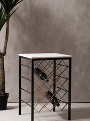 Fifty Five South White Templar Wine Rack Table With Marble Top - Image 1 of 4