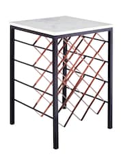 Fifty Five South White Templar Wine Rack Table With Marble Top - Image 2 of 4