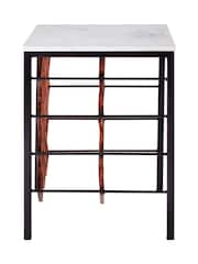Fifty Five South White Templar Wine Rack Table With Marble Top - Image 3 of 4