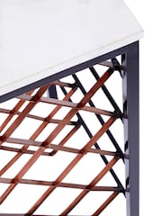 Fifty Five South White Templar Wine Rack Table With Marble Top - Image 4 of 4
