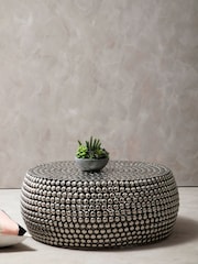 Fifty Five South Silver Templar Beaded Iron Coffee Table - Image 1 of 4