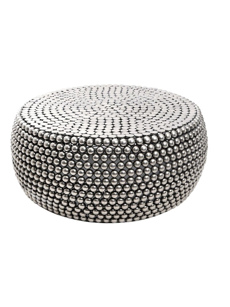 Fifty Five South Silver Templar Beaded Iron Coffee Table - Image 2 of 4