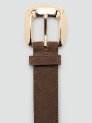 Mango Brown Suede Gold Buckle Belt - Image 3 of 4