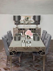 Fifty Five South Grey Richmond Velvet Dining Chair - Image 1 of 4