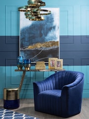 Fifty Five South Blue Opel Velvet Armchair - Image 1 of 3