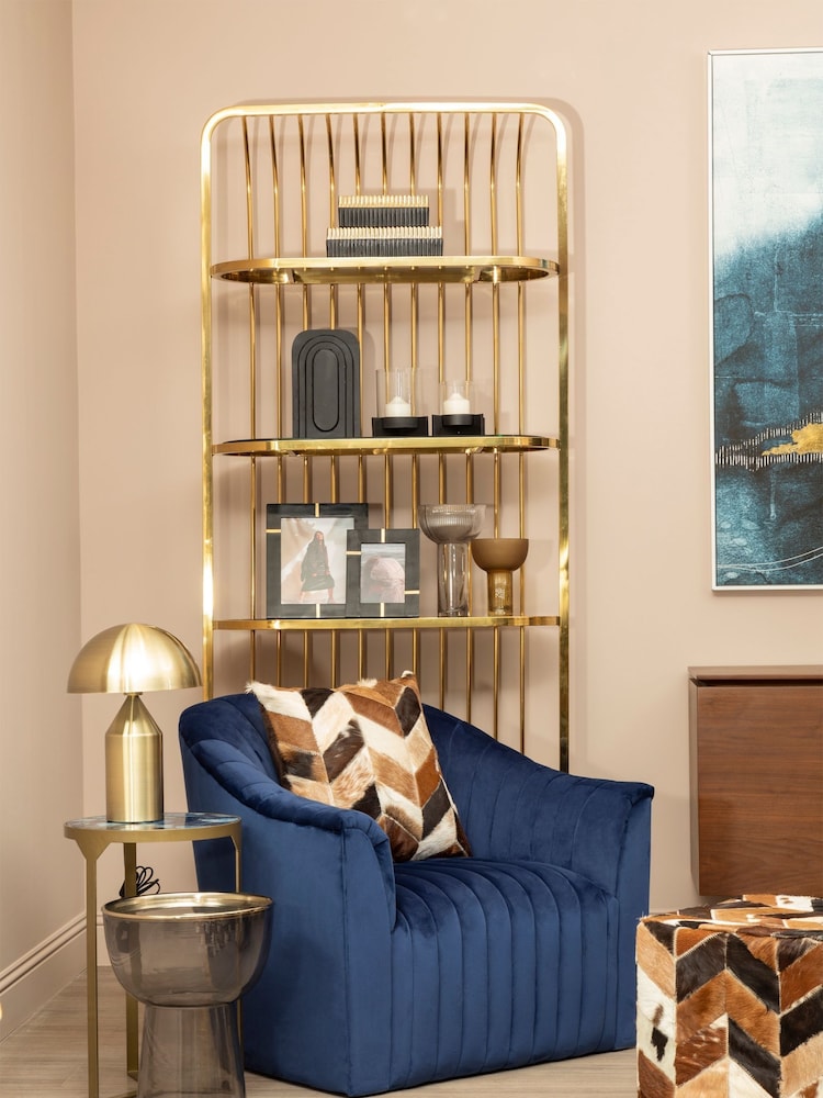 Fifty Five South Blue Opel Velvet Armchair - Image 2 of 3