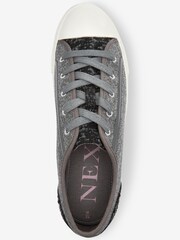 Grey Tweed Lace Up Baseball Trainers - Image 5 of 6