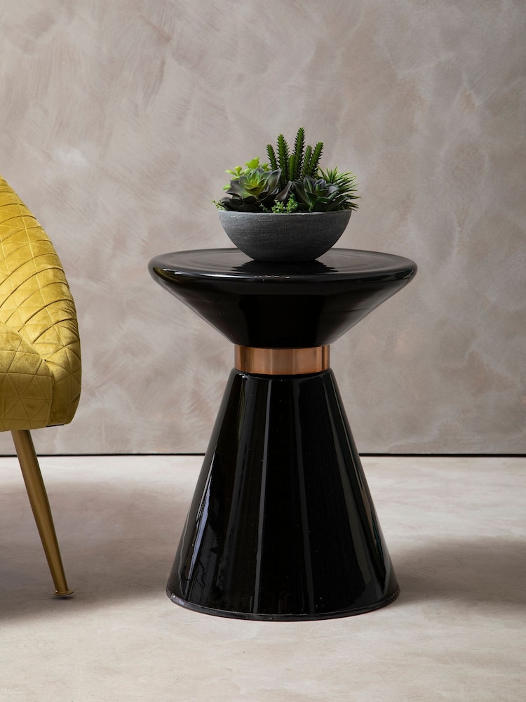 Fifty Five South Black Martini  Glass Side Table - Image 1 of 4