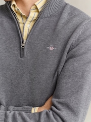 GANT Grey Zip Neck Jumper - Image 4 of 5