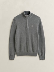 GANT Grey Zip Neck Jumper - Image 5 of 5