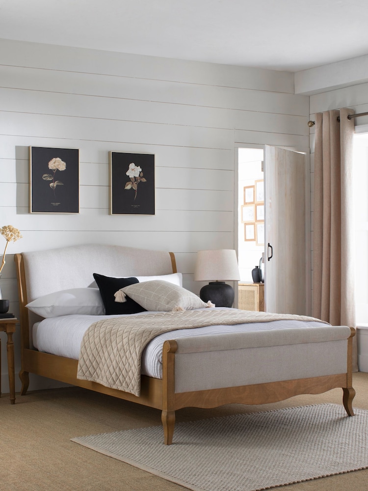 Contemporary Blend Light Natural Josie Ottoman Storage Bed Frame - Image 1 of 11