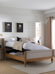 Contemporary Blend Light Natural Josie Ottoman Storage Bed Frame - Image 2 of 11