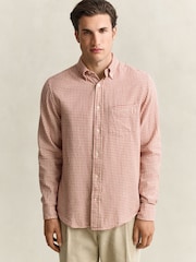 GANT Brown Regular Fit Flannel Check Shirt - Image 1 of 6