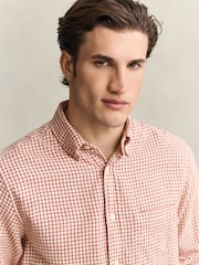 GANT Brown Regular Fit Flannel Check Shirt - Image 5 of 6