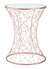 Fifty Five South Rose Gold Lexa Glass Side Table - Image 2 of 5