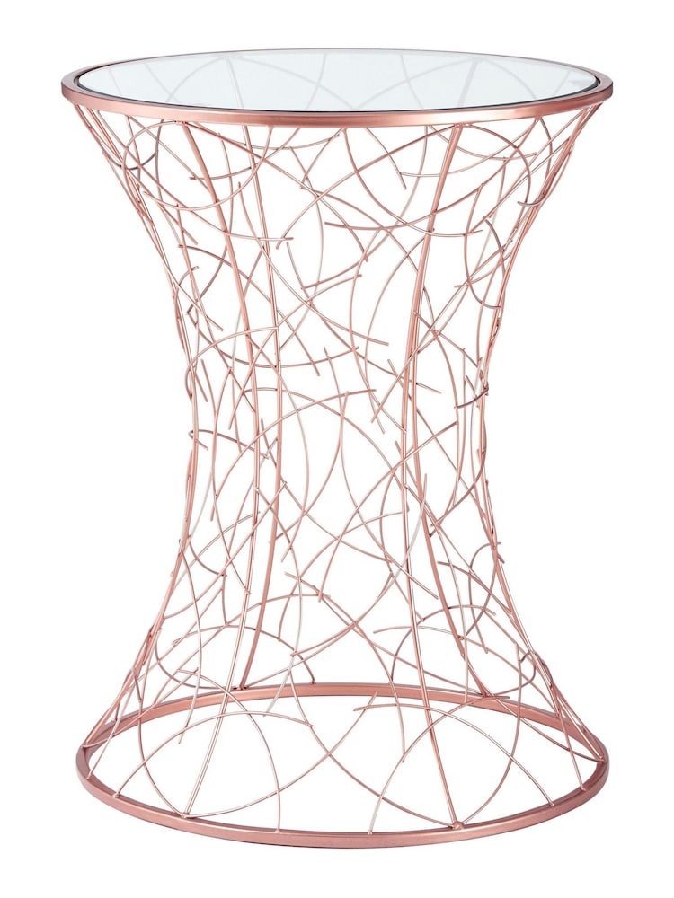 Fifty Five South Rose Gold Lexa Glass Side Table - Image 2 of 5