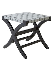 Fifty Five South Black Kendari Leather Stool - Image 3 of 5