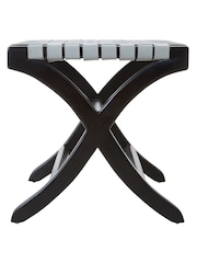 Fifty Five South Black Kendari Leather Stool - Image 4 of 5