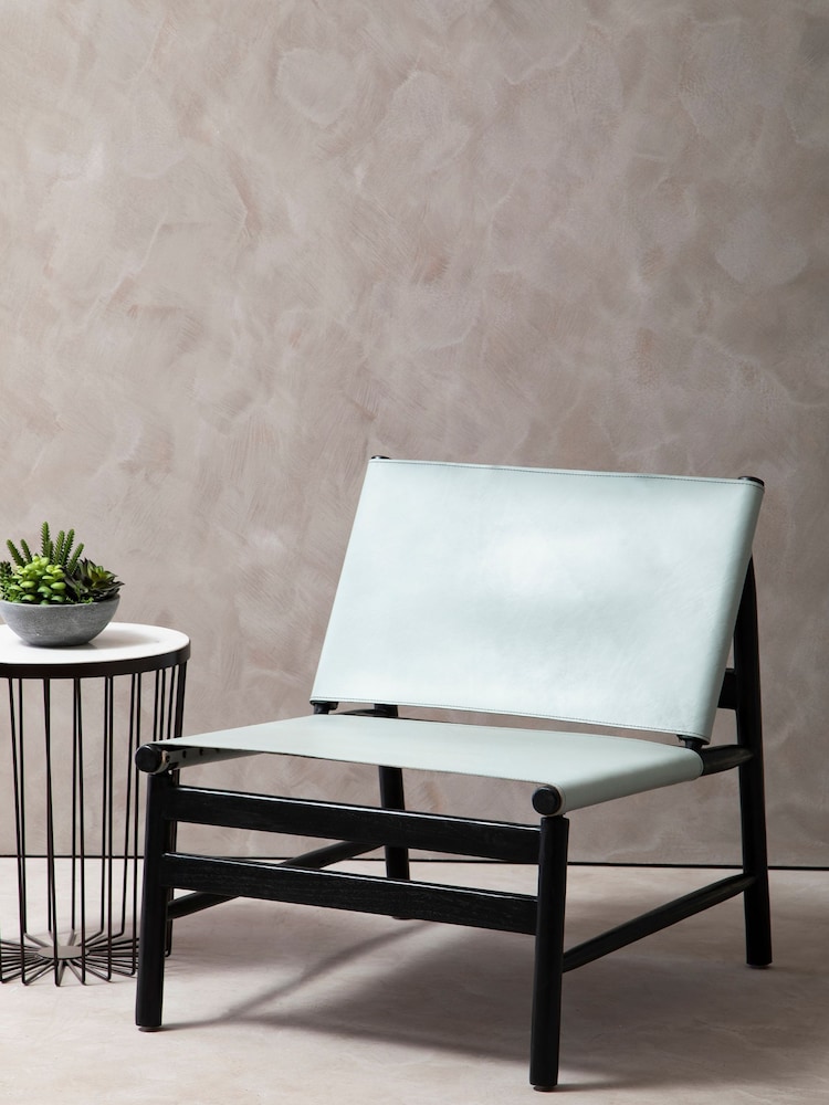 Fifty Five South Grey Kendari Leather Chair - Image 8 of 8