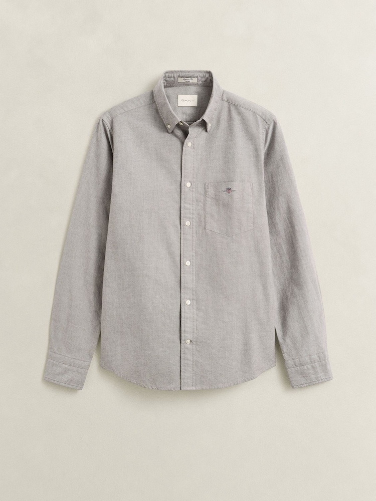 GANT Brown Regular Fit Classic Oxford Shirt - Image 1 of 4 GANT Brown Regular Fit Classic Oxford Shirt - Image 1 of 4