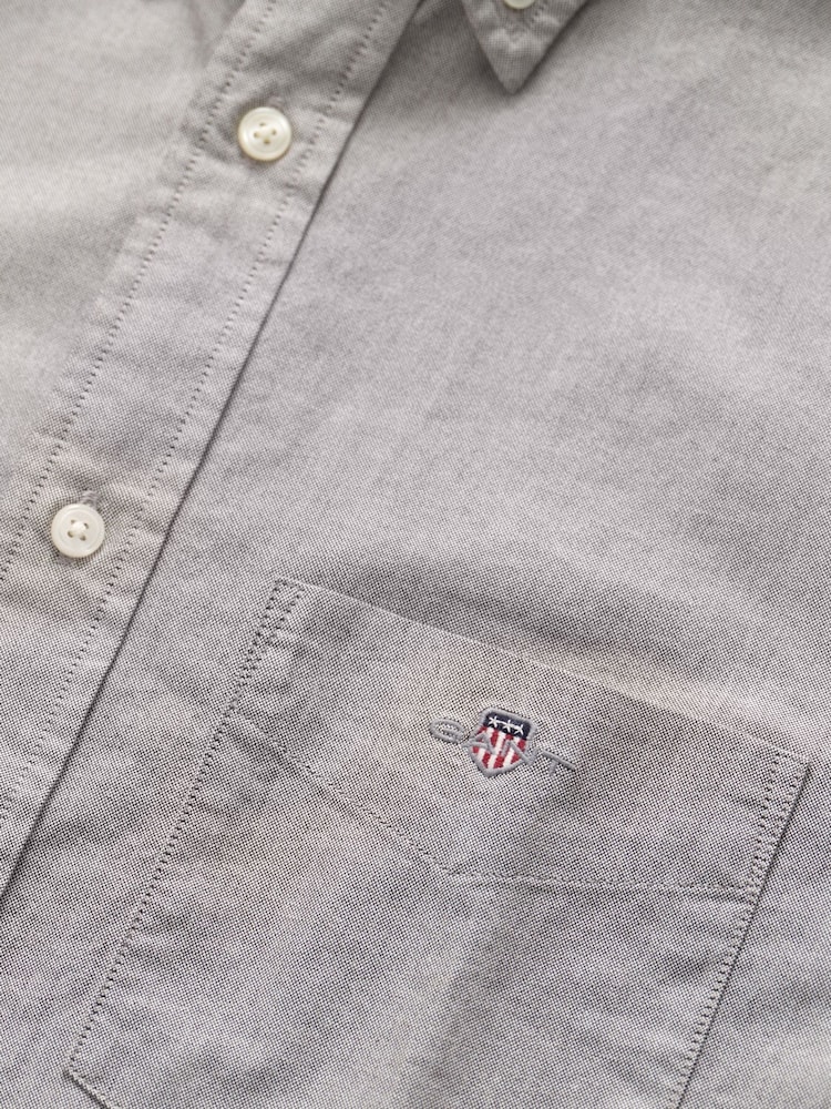 GANT Brown Regular Fit Classic Oxford Shirt - Image 2 of 4 GANT Brown Regular Fit Classic Oxford Shirt - Image 2 of 4