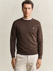 GANT Brown Crew Neck Jumper - Image 1 of 4