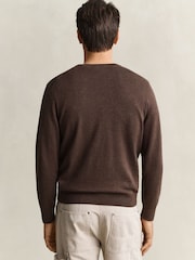 GANT Brown Crew Neck Jumper - Image 2 of 4