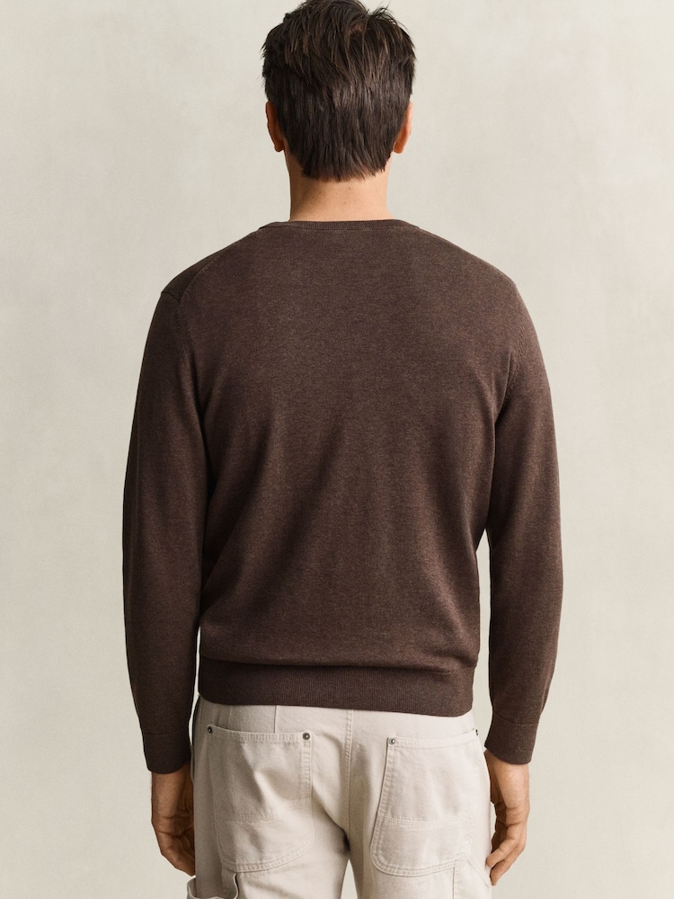 GANT Brown Crew Neck Jumper - Image 2 of 4 GANT Brown Crew Neck Jumper - Image 2 of 4