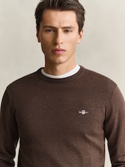 GANT Brown Crew Neck Jumper - Image 4 of 4