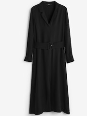 Black Belted Long Sleeve Midi Dress - Image 4 of 4