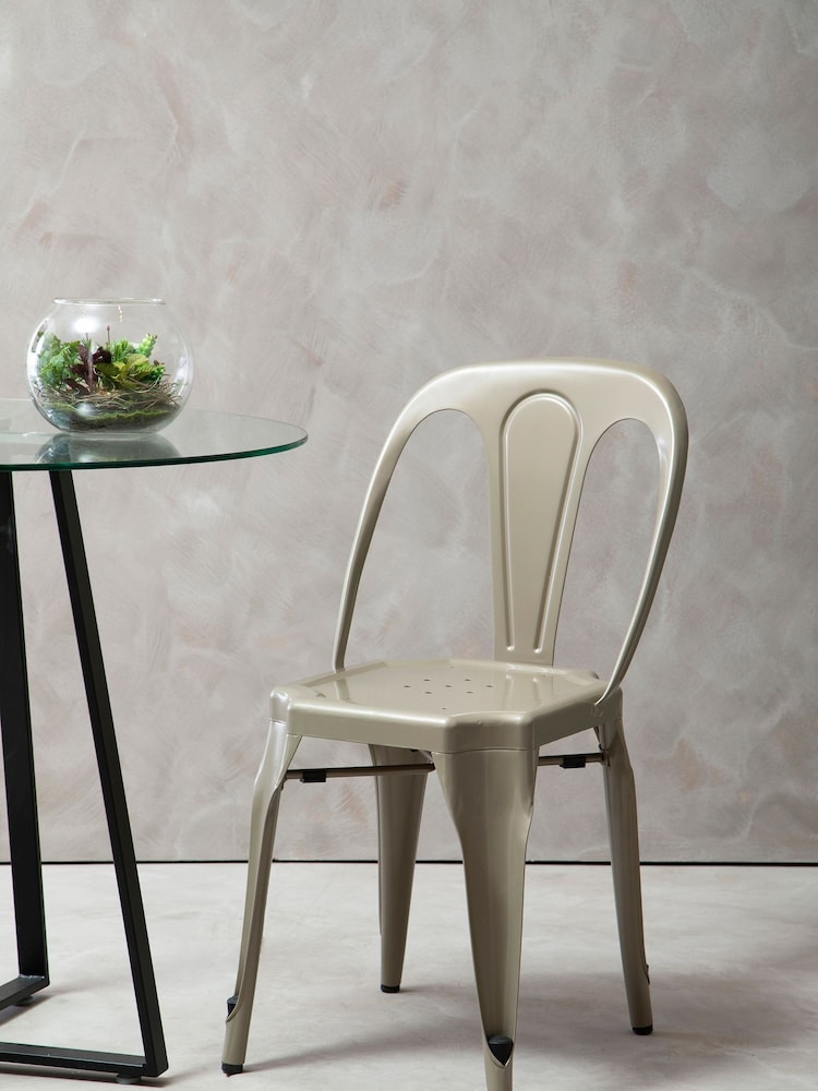 Fifty Five South Charcoal Grey Grange Metal Chair - Image 1 of 5