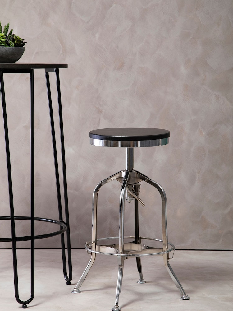 Fifty Five South Black Gator Metal Height Adjustable Bar Stool - Image 1 of 4