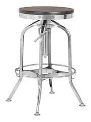 Fifty Five South Black Gator Metal Height Adjustable Bar Stool - Image 2 of 4