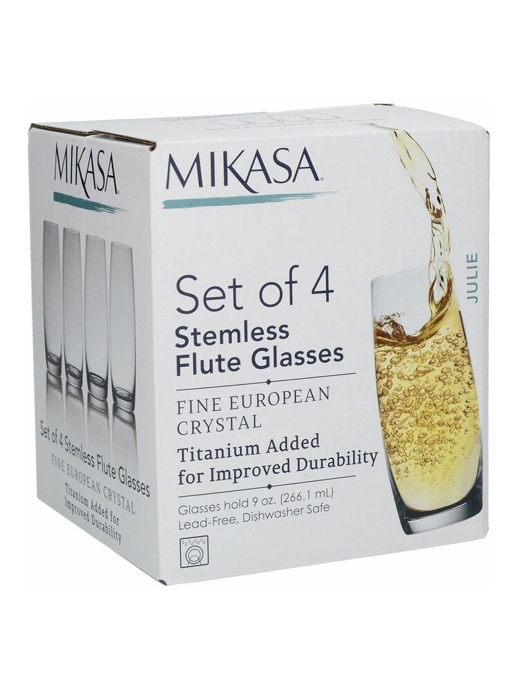 Mikasa Set of 4 Clear Julie Stemless Champagne Flutes - Image 4 of 4 Mikasa Set of 4 Clear Julie Stemless Champagne Flutes - Image 4 of 4