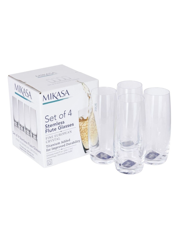 Mikasa Set of 4 Clear Julie Stemless Champagne Flutes - Image 5 of 5 Mikasa Set of 4 Clear Julie Stemless Champagne Flutes - Image 5 of 5
