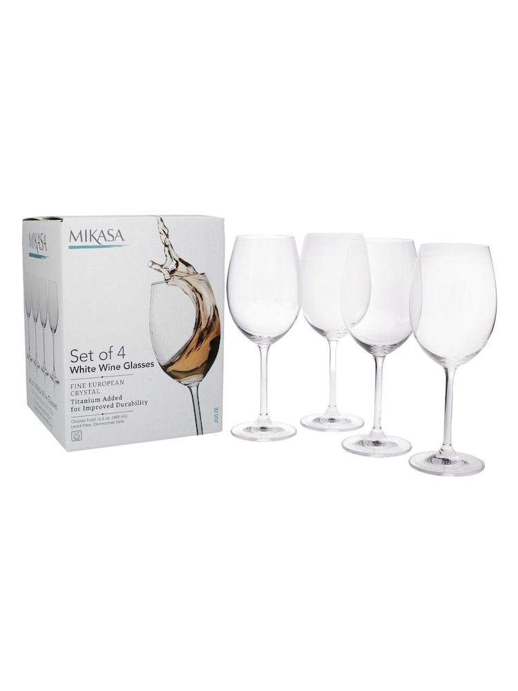Mikasa Set of 4 Clear Julie White Wine Glasses - Image 6 of 6