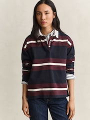 GANT Blue Heavyweight Stripe Rugby Shirt - Image 1 of 5