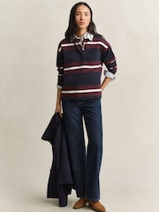 GANT Blue Heavyweight Stripe Rugby Shirt - Image 2 of 5
